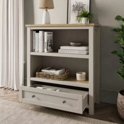 Olney Low Bookcase, Stone -DUNELM Furniture Shop 30924851 alt01