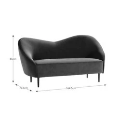 Aubery Velvet Curved 2 Seater Sofa -DUNELM Furniture Shop 30925790 alt09