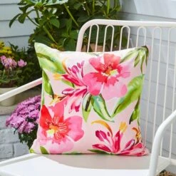 Tropical Pink Outdoor Square Cushion
