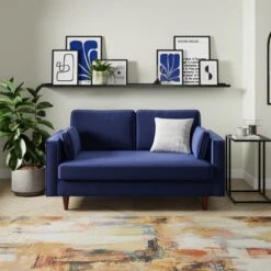 Zoe Plain Velvet 2 Seater Sofa -DUNELM Furniture Shop 30927561