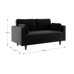 Zoe Plain Velvet 2 Seater Sofa -DUNELM Furniture Shop 30927561 alt09