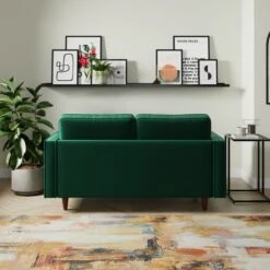 Zoe Plain Velvet 2 Seater Sofa -DUNELM Furniture Shop 30927565 alt01