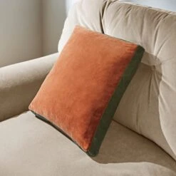 Box Edge Cotton Velvet Cushion -DUNELM Furniture Shop 30927593