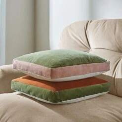 Box Edge Cotton Velvet Cushion -DUNELM Furniture Shop 30927593 alt04