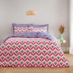 Tallie Retro Cotton Duvet Cover & Pillowcase Set -DUNELM Furniture Shop 30928538