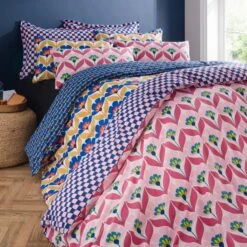 Tallie Retro Cotton Duvet Cover & Pillowcase Set -DUNELM Furniture Shop 30928561 alt08