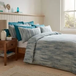 Oceana Jaquard 100% Cotton Duvet Cover And Pillowcase Set -DUNELM Furniture Shop 30928571 alt08