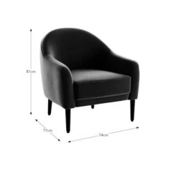 Kaspar Velvet Tub Chair 38 Kaspar Velvet Tub Chair -DUNELM Furniture Shop 30930124 alt09