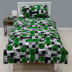Minecraft Block Check Single Duvet Cover And Pillowcase Set -DUNELM Furniture Shop 30931054 alt02
