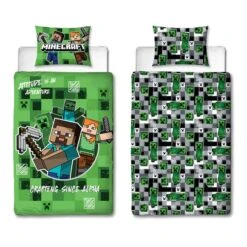 Minecraft Block Check Single Duvet Cover And Pillowcase Set -DUNELM Furniture Shop 30931054 alt05