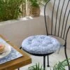 Light Blue Ikat Round Seat Pad -DUNELM Furniture Shop 30931859
