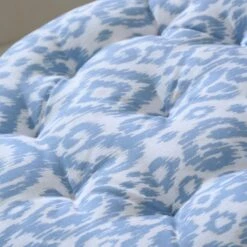 Light Blue Ikat Round Seat Pad -DUNELM Furniture Shop 30931859 alt01