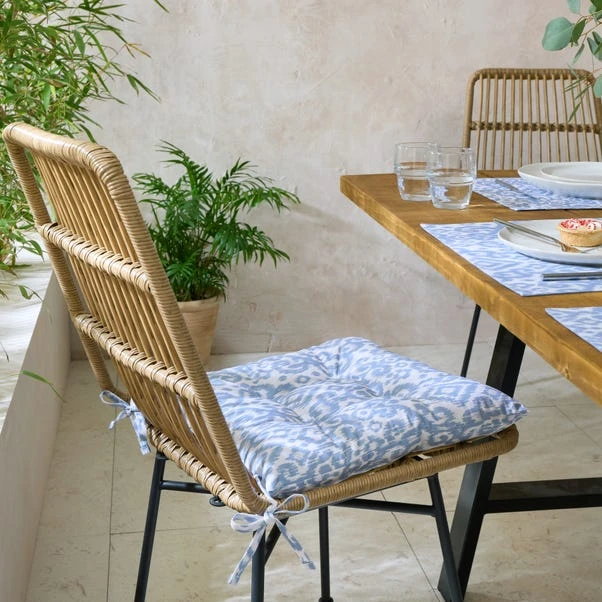 Light Blue Ikat Square Seat Pad 3 Light Blue Ikat Square Seat Pad