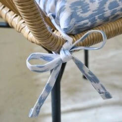 Light Blue Ikat Square Seat Pad 8 Light Blue Ikat Square Seat Pad -DUNELM Furniture Shop 30931864 alt01