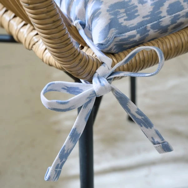 Light Blue Ikat Square Seat Pad 4 Light Blue Ikat Square Seat Pad - Image 2