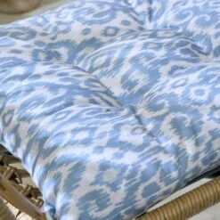 Light Blue Ikat Square Seat Pad 9 Light Blue Ikat Square Seat Pad -DUNELM Furniture Shop 30931864 alt02