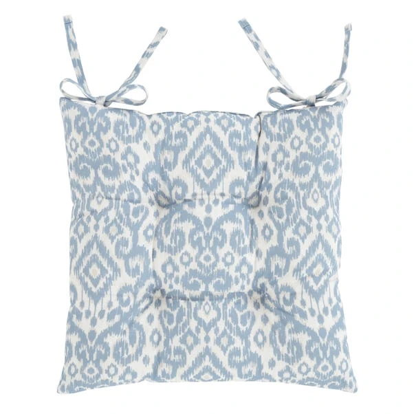 Light Blue Ikat Square Seat Pad 6 Light Blue Ikat Square Seat Pad - Image 4
