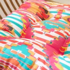 Pink Stripe Ikat Square Seat Pad -DUNELM Furniture Shop 30931895 alt01