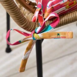 Pink Stripe Ikat Square Seat Pad -DUNELM Furniture Shop 30931895 alt02