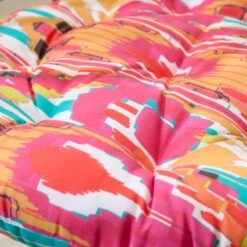 Pink Stripe Ikat Round Seat Pad -DUNELM Furniture Shop 30931910 alt01