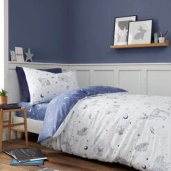 Bianca Starlight Animals Brushed Cotton Duvet Cover And Pillowcase Set -DUNELM Furniture Shop 30931924