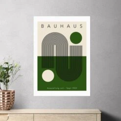 East End Prints Green Geometric Bauhaus By Luxe Poster Co -DUNELM Furniture Shop 30932754
