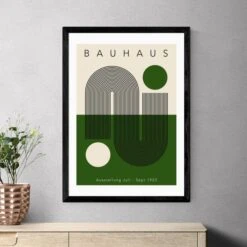 East End Prints Green Geometric Bauhaus By Luxe Poster Co -DUNELM Furniture Shop 30932759