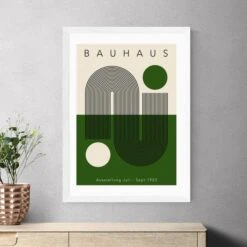 East End Prints Green Geometric Bauhaus By Luxe Poster Co -DUNELM Furniture Shop 30932761