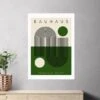 East End Prints Green Geometric Bauhaus By Luxe Poster Co -DUNELM Furniture Shop 30932762
