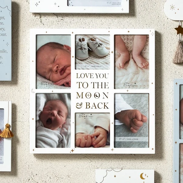 Bambino Moon And Back Grey Collage Multi Photo Frame 3 Bambino Moon And Back Grey Collage Multi Photo Frame