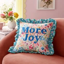 Sophie Robinson More Joy Embroidered Cushion