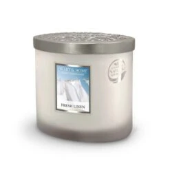 Heart And Home Ellipse Fresh Linen Multi Wick Candle -DUNELM Furniture Shop 30933017 alt02