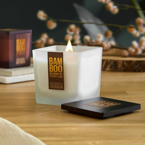 Heart And Home Bamboo Oudwood & Geranium Jar Candle 3 Heart And Home Bamboo Oudwood & Geranium Jar Candle