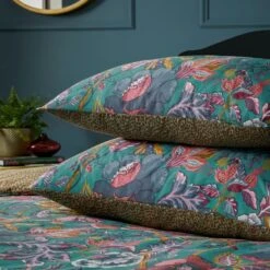 Wylder Tropics Viranai Reversible Duvet Cover And Pillowcase Set -DUNELM Furniture Shop 30933159 alt02