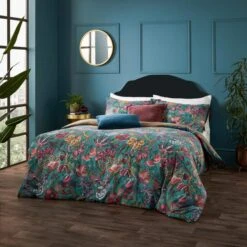Wylder Tropics Viranai Reversible Duvet Cover And Pillowcase Set -DUNELM Furniture Shop 30933173