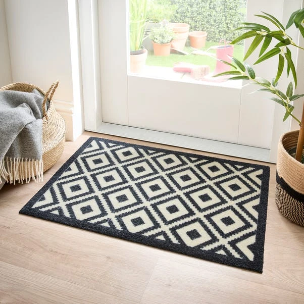 Marvel Geometric Mono Printed Washable Doormat 3 Marvel Geometric Mono Printed Washable Doormat