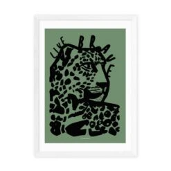 East End Prints Live Brave Green Tiger Print By Wonder And Rah -DUNELM Furniture Shop 30933779 alt01