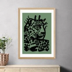 East End Prints Live Brave Green Tiger Print By Wonder And Rah -DUNELM Furniture Shop 30933782