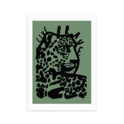 East End Prints Live Brave Green Tiger Print By Wonder And Rah -DUNELM Furniture Shop 30933788 alt01
