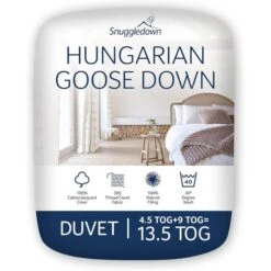 Snuggledown Retreat Hungarian Goose Down Duo 4.5 + 9 Tog All Seasons Duvet -DUNELM Furniture Shop 30934433 alt01