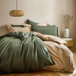 Seersucker Woven Cotton Duvet Cover & Pillowcase Set -DUNELM Furniture Shop 30934695 alt03