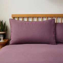 Super Soft Washed Microfibre Plain Standard Pillowcase Pair -DUNELM Furniture Shop 30935170