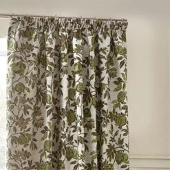 Pomegranate Green Pencil Pleat Curtains -DUNELM Furniture Shop 30935364