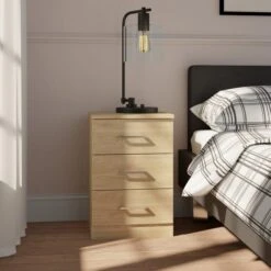 Harmony Foster 3 Drawer Bedside Table -DUNELM Furniture Shop 30935447