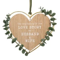 Love Story Husband & Wife Heart Hanging Ornament -DUNELM Furniture Shop 30937190 alt01