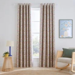 Hannah Retro Ditsy Blackout Eyelet Curtains -DUNELM Furniture Shop 30937199 alt01