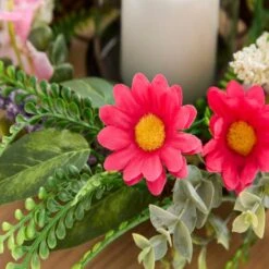 Artificial Ditsy Floral Candle Wreath -DUNELM Furniture Shop 30937496 alt01