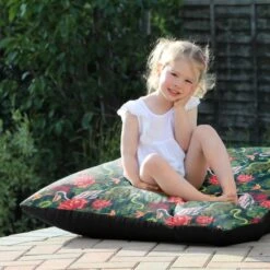 Rucomfy Tropical Pelican Printed Square Indoor Outdoor Floor Cushion -DUNELM Furniture Shop 30938246 alt02