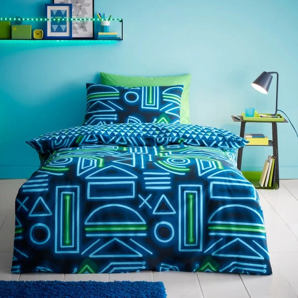 Neon Gamer Reversible Duvet Cover And Pillowcase Set 3 Neon Gamer Reversible Duvet Cover And Pillowcase Set