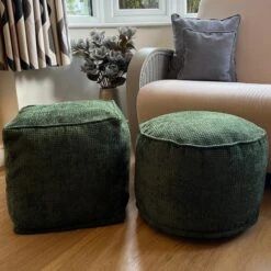 Daro Waffle Round Pouffe -DUNELM Furniture Shop 30958353 alt03